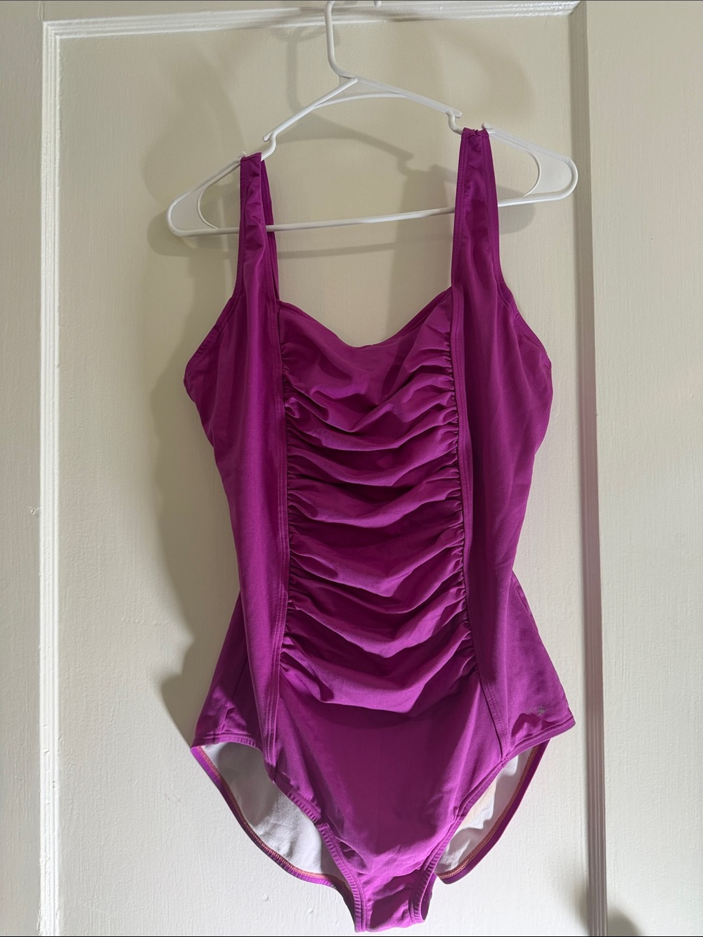 Kids Purple One-Piece Swimsuit with Ruched Front